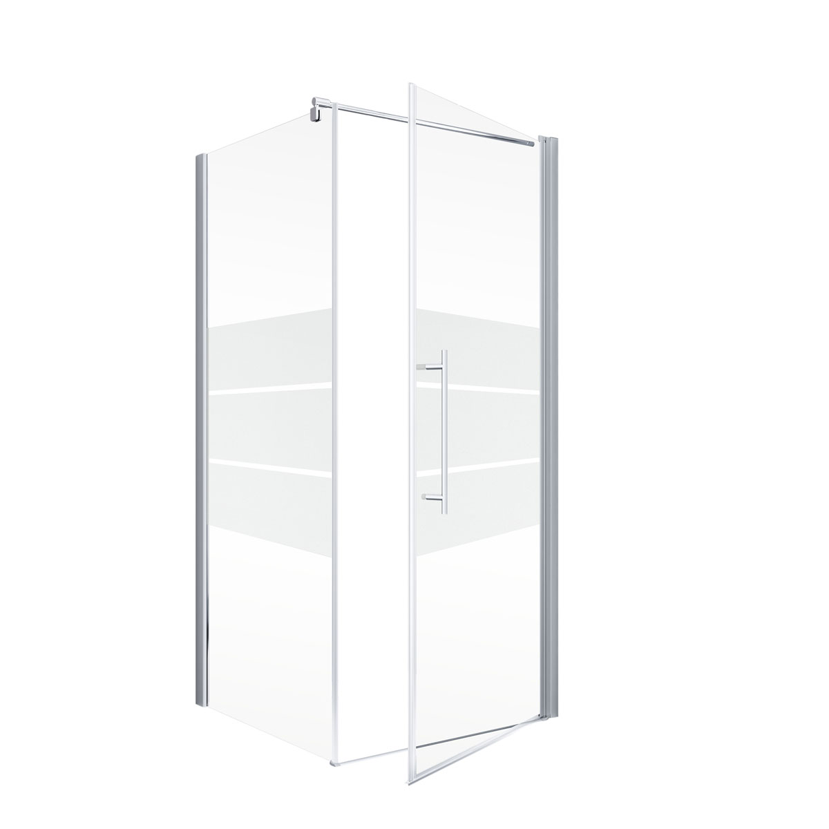 Schulte Eckdusche mit Drehtür Alexa Style 2.0 Alu Natur ESG fixil 90 x 90 cm Bild 1