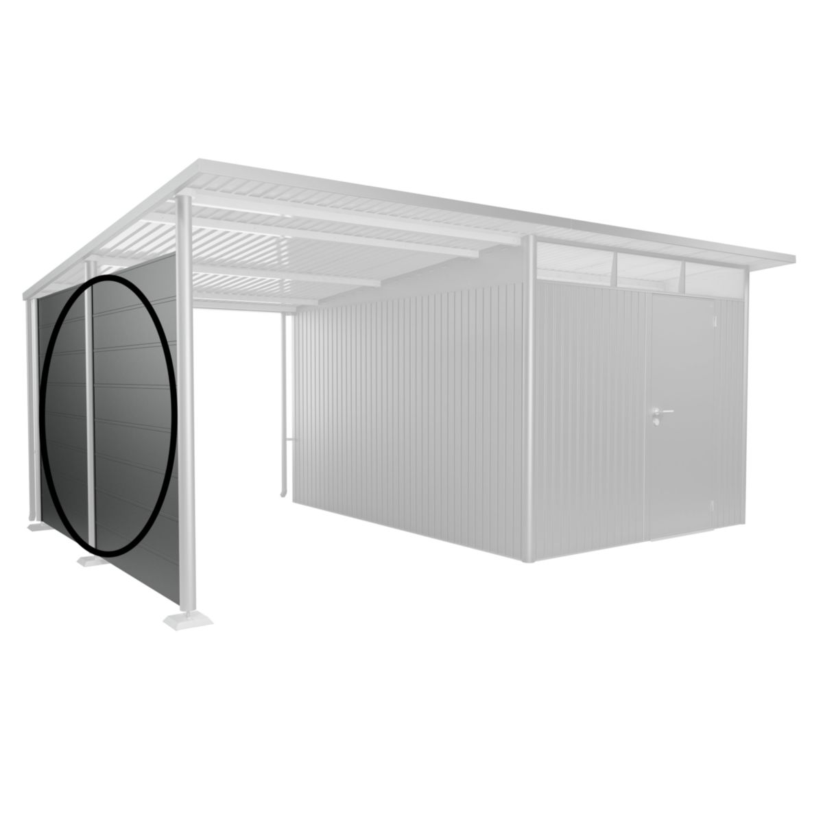 Biohort Seitenwand für Seitendach A4/A8 quarzgrau-metallic