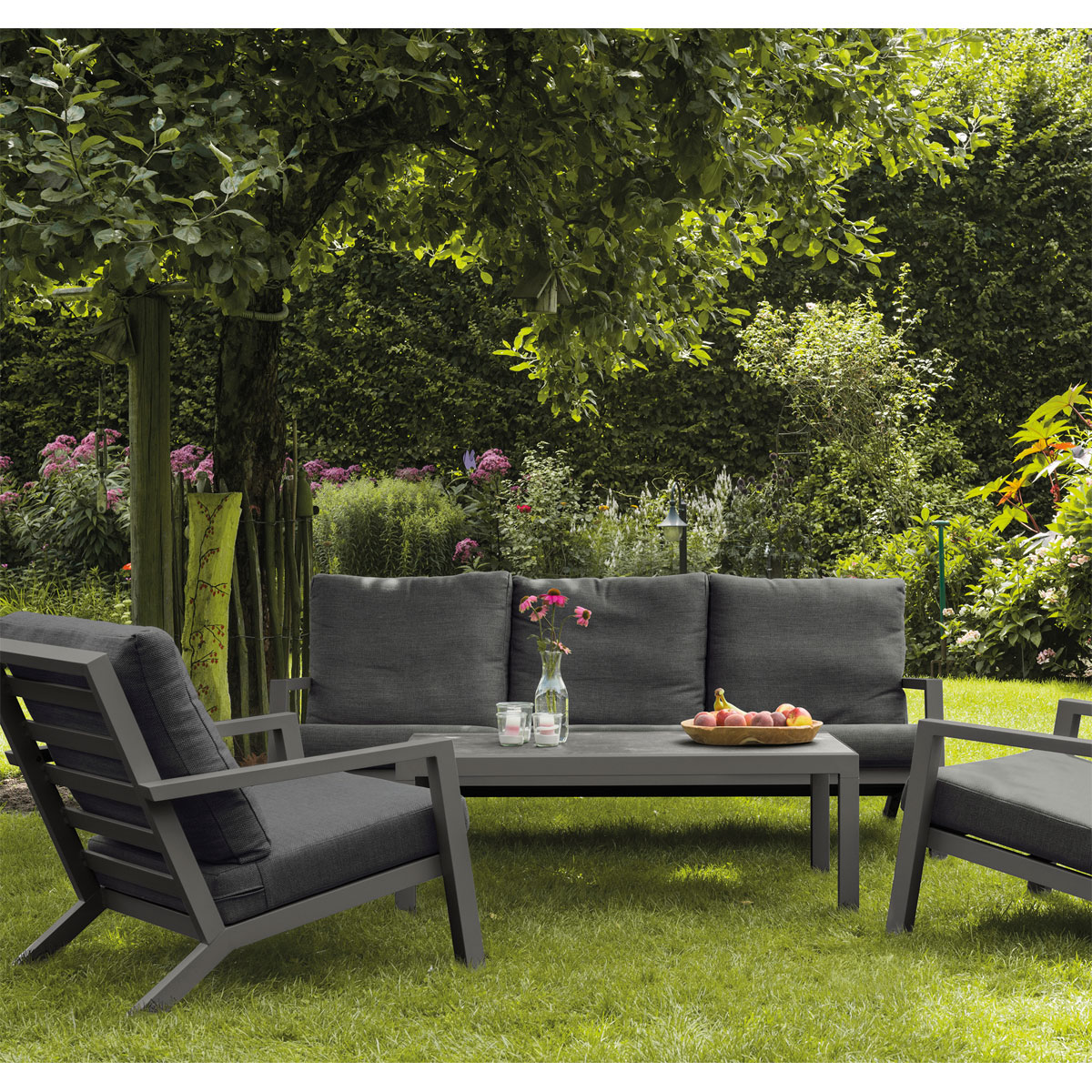 Siena Garden Loungetisch Belia 120 x 70 x 43,5 cm matt anthrazit/anthrazit Bild 3