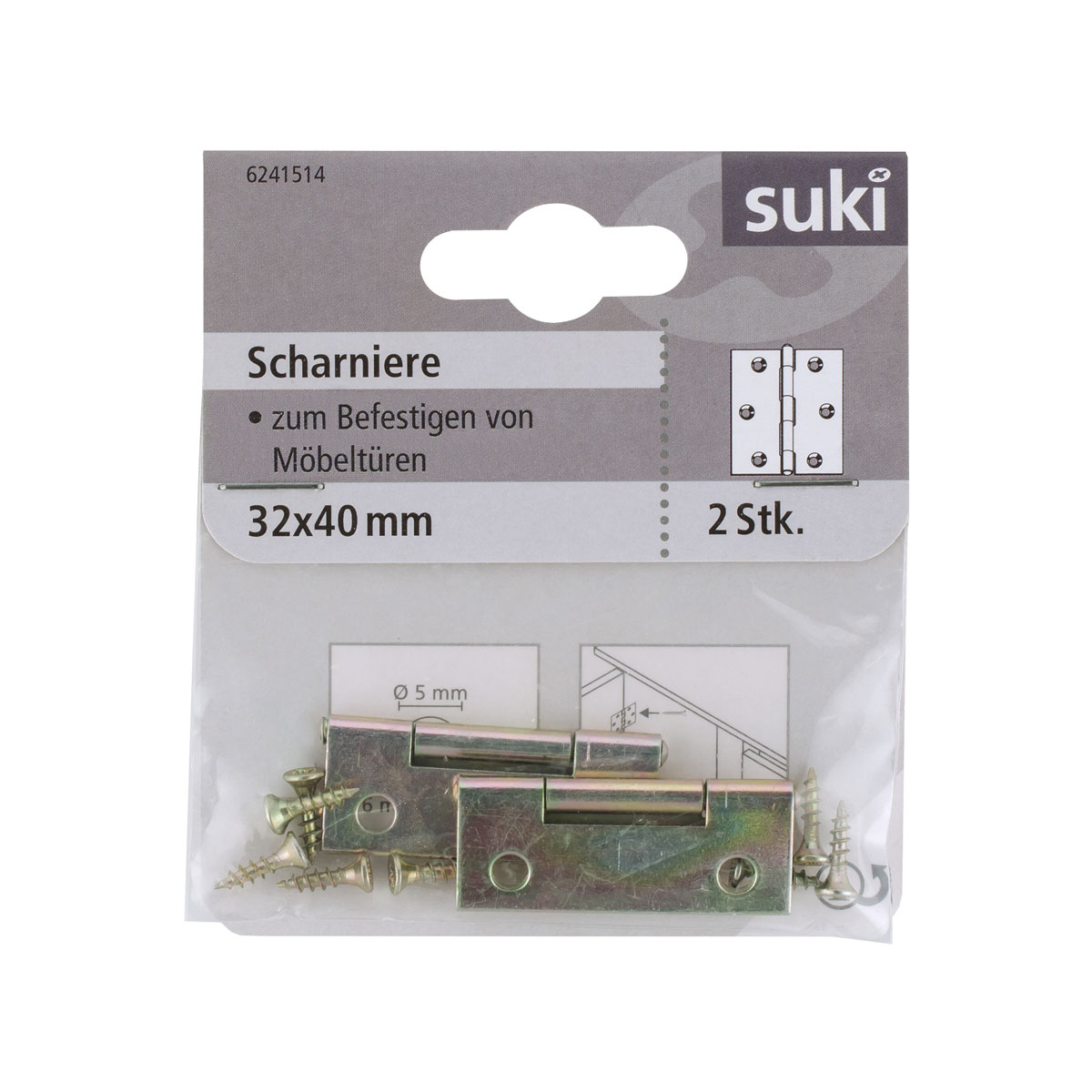 Suki Scharnier Stahl 3,2 x 4 cm schmale Ausführung 2 Stück Bild 1