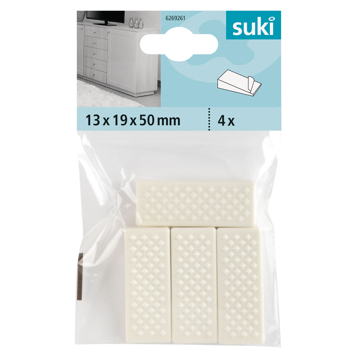 Suki Unterlegkeil 5 x 1,9 x 1,3 cm weiß 4 Stück Bild 2