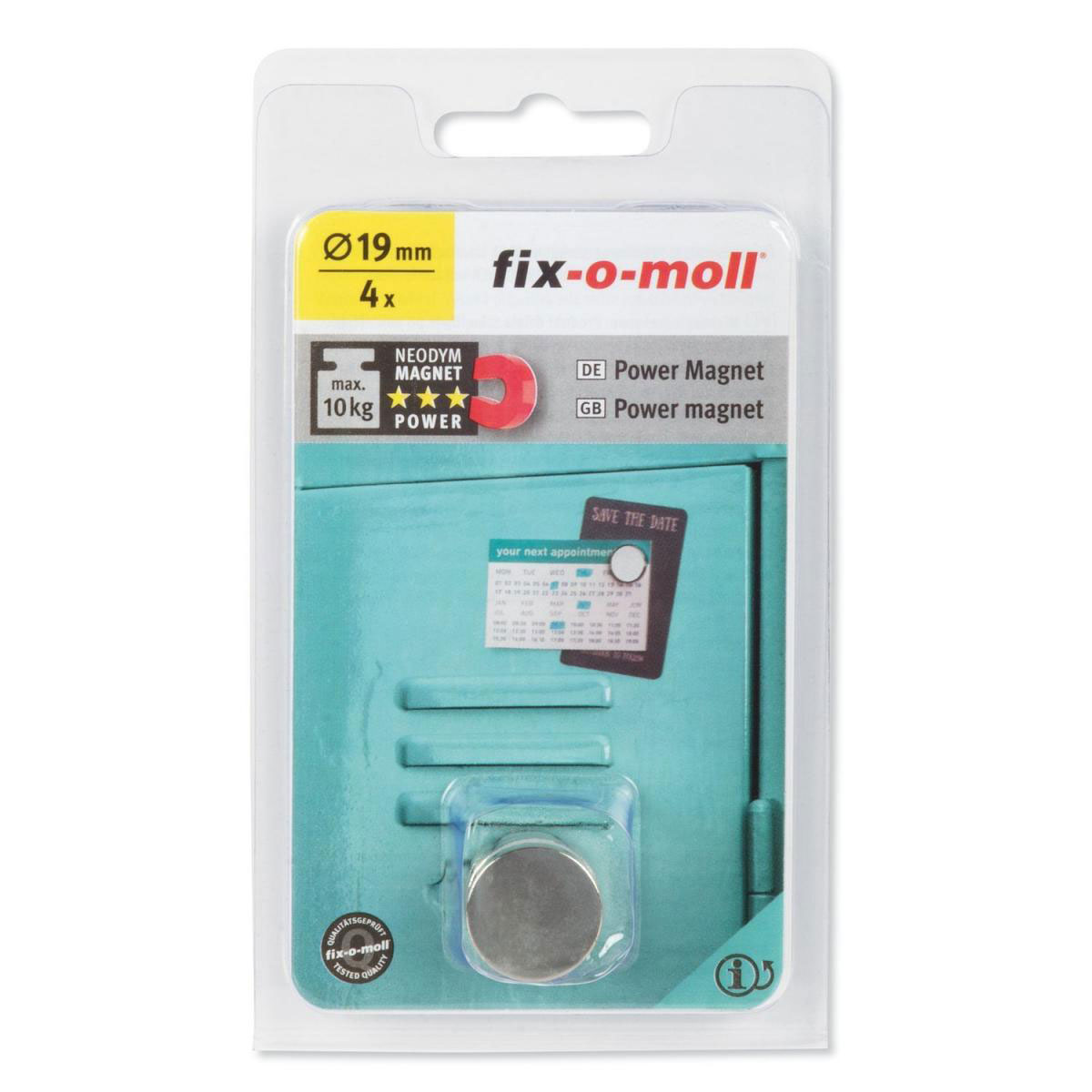 Magnet-Scheibe Neodym silber D19 mm 4 St.