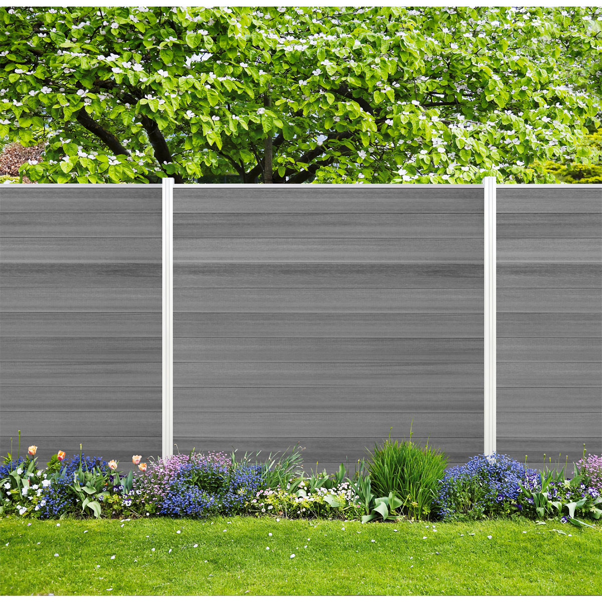 WPC-Steckzaun-Element Cora Line 179 x 14 cm beige 6er-Pack Bild 3