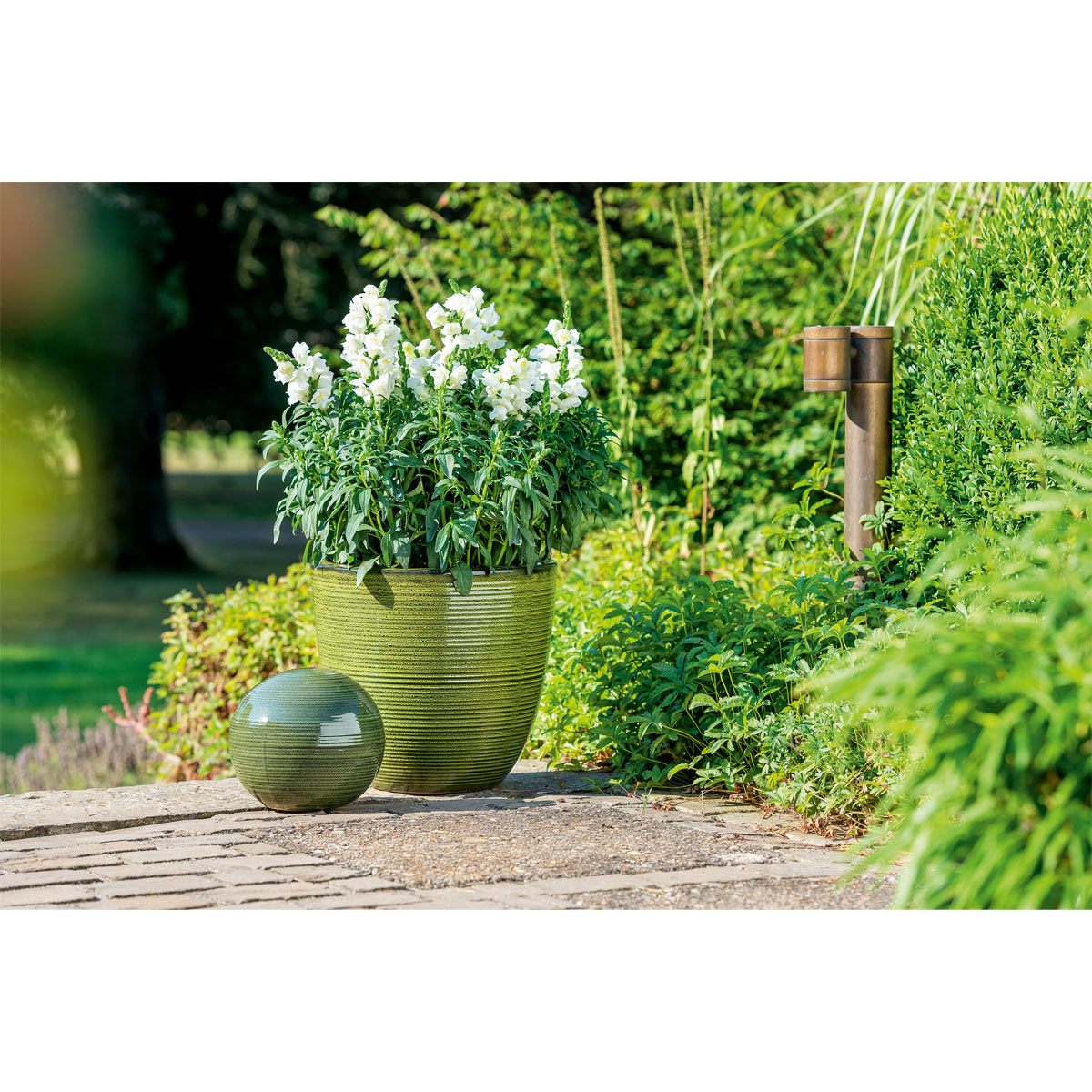 Haveson Pflanztopf Feine Rille grün Durchmesser 28 x 27 cm Bild 2