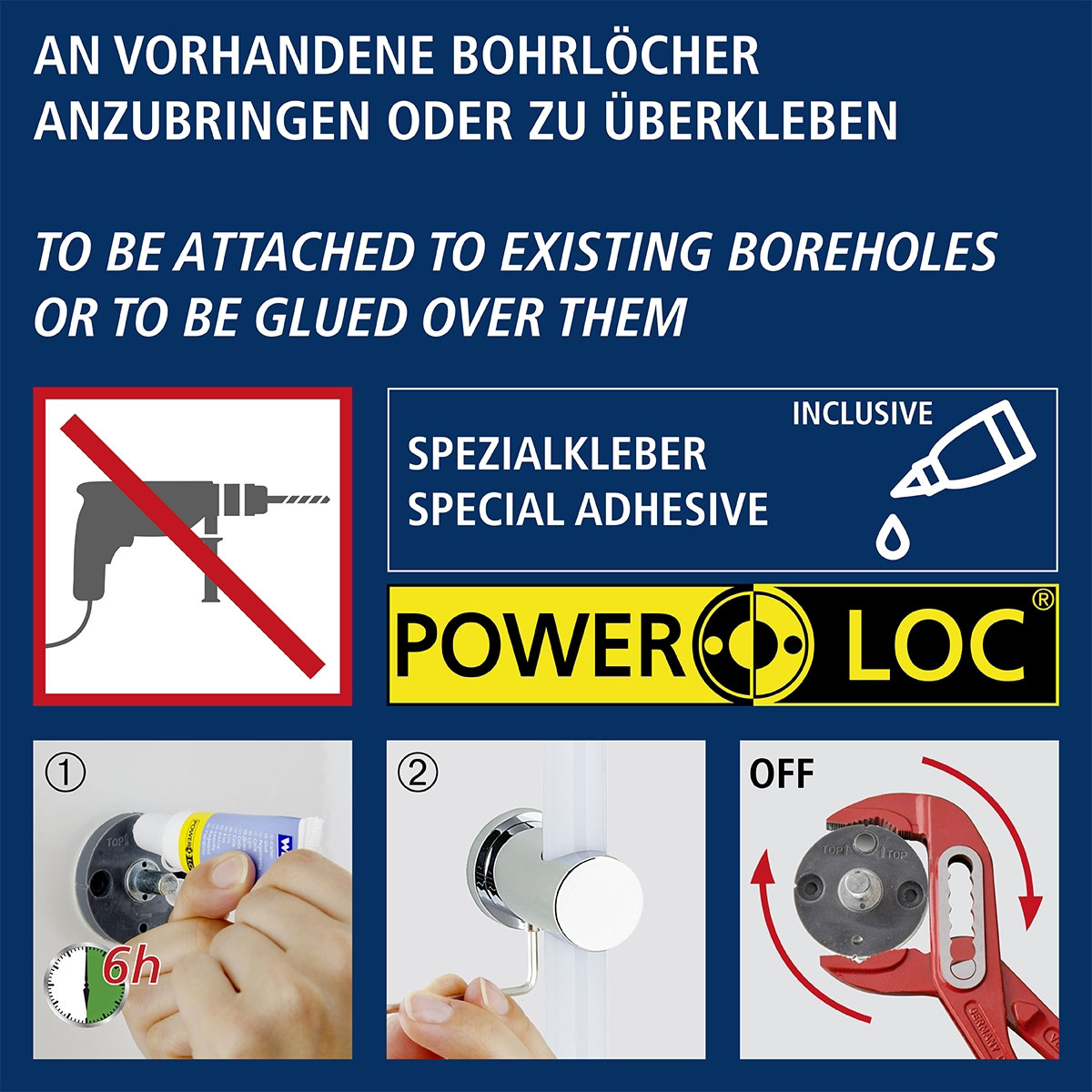 Wenko  LED Duscheckregal 74 cm LED-Duschstange mit Bewegungsmelder und 2 Ablagen Bild 3