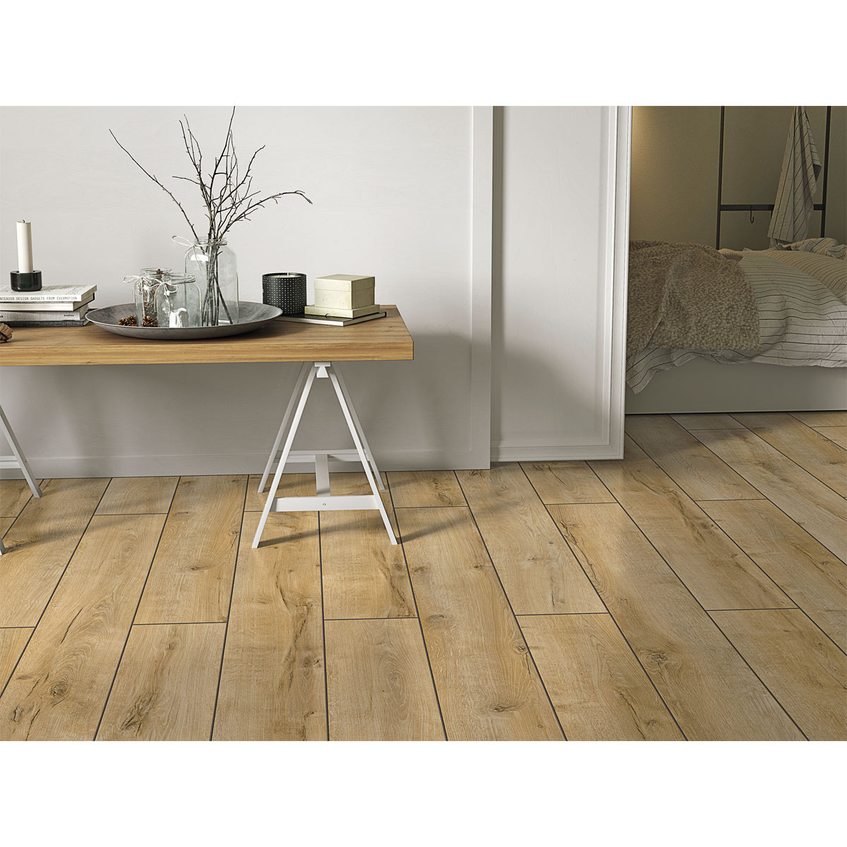 Specht Laminatboden Deluxe Aqua Eiche light 128,5 x 19,2 cm Bild 4