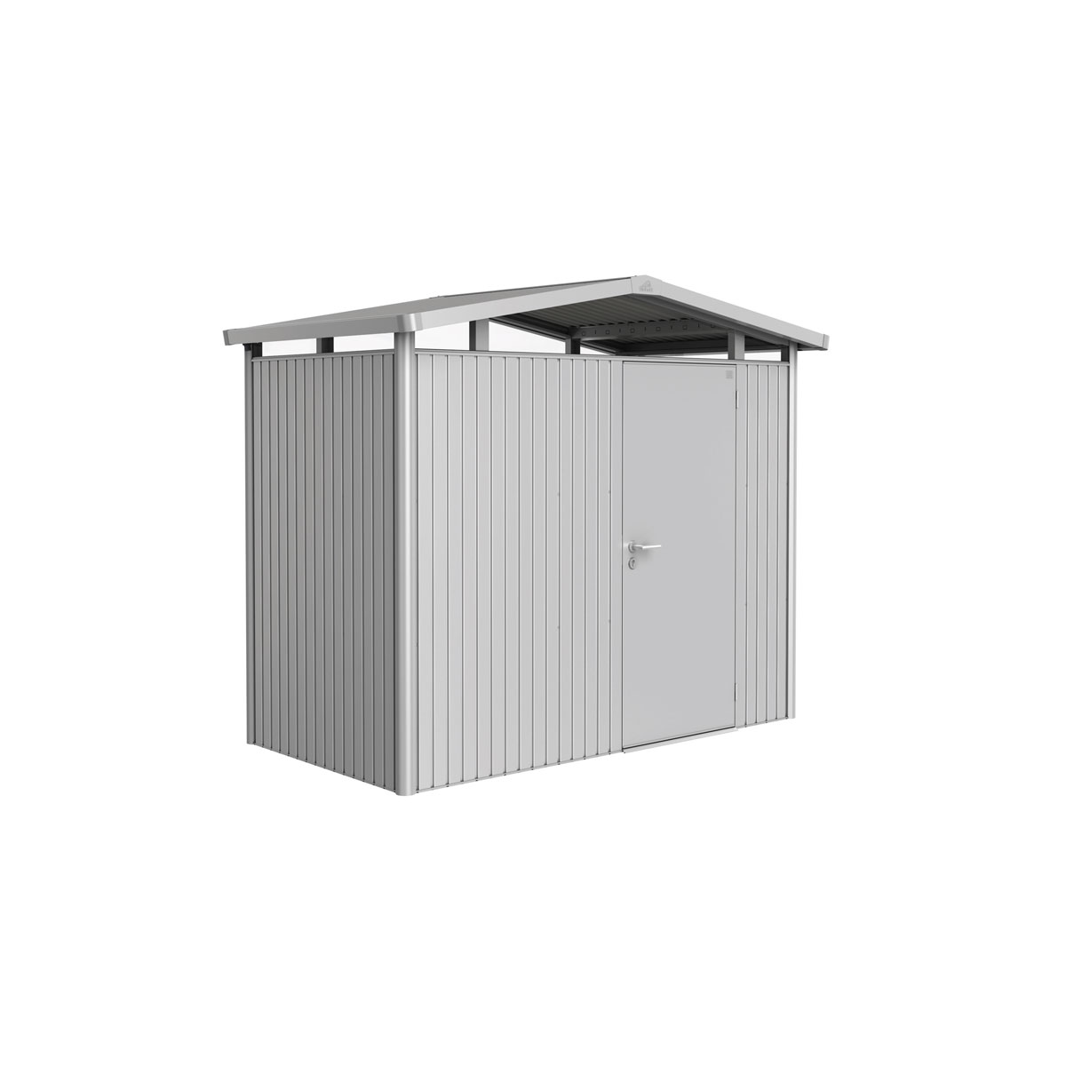 Biohort Gerätehaus Panorama Größe P1 silber-metallic mit Standardtür
