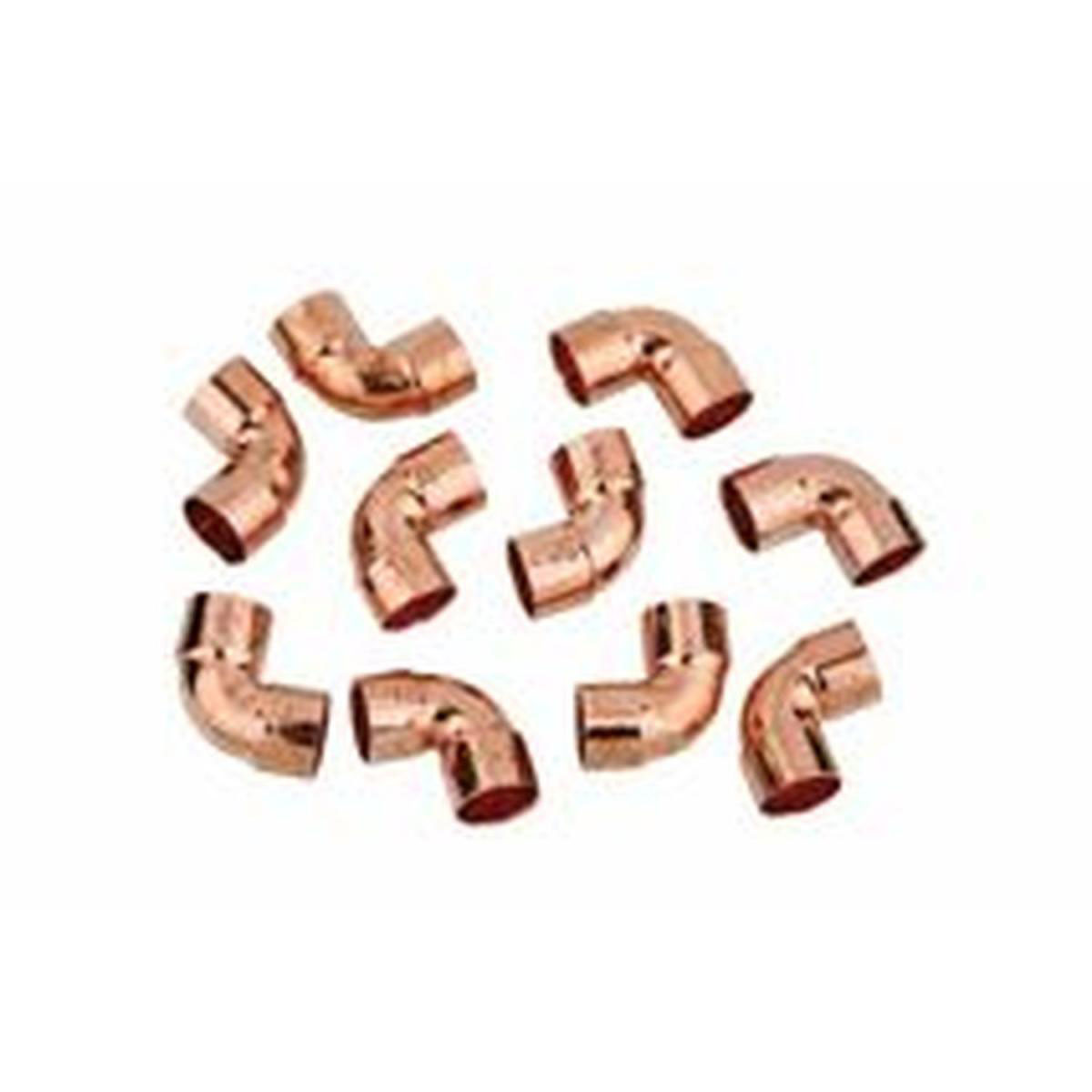 Kirchhoff 90-Winkel 22 mm 2 Muffen Kupfer 10 Stück