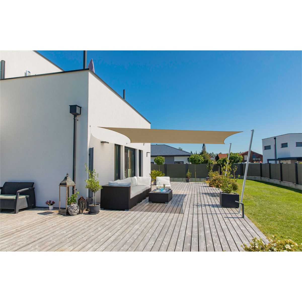 Rechteck-Segel Cannes 4 x 5 m taupe Bild 2