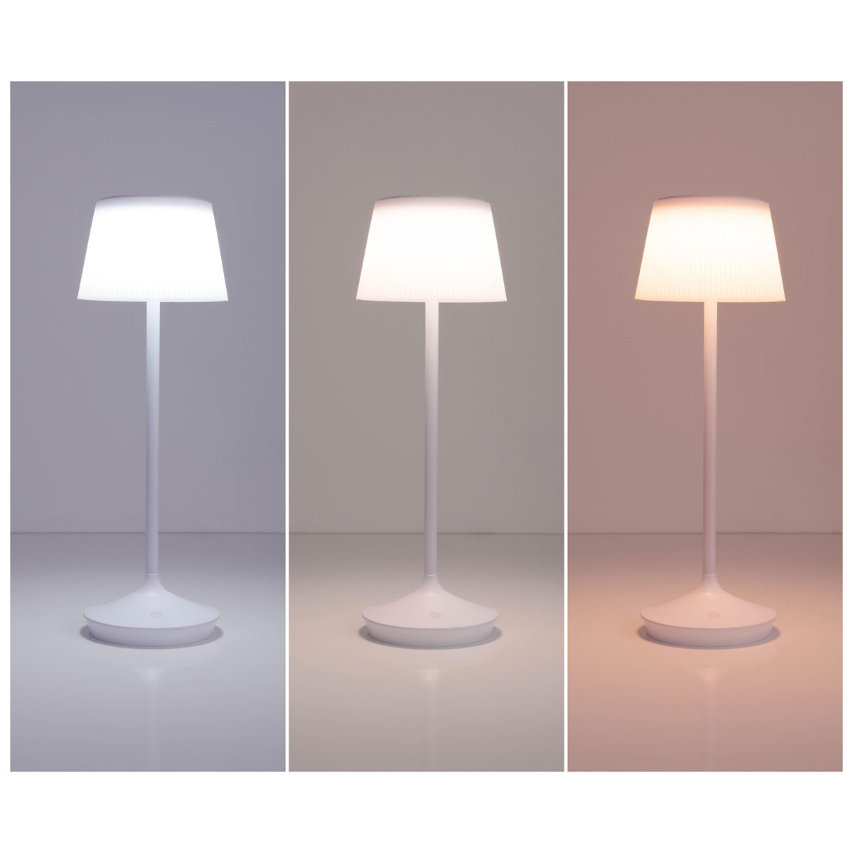 näve Solar-Tischleuchte Emmi weiß mit Akku 13x13x38cm dimmbar Bild 7