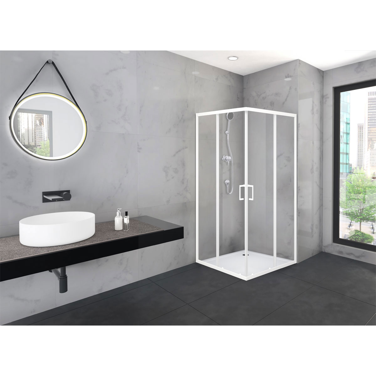 Aurlane Glasdusche Factory eckig weiß 90 x 200 x 90 cm Bild 6