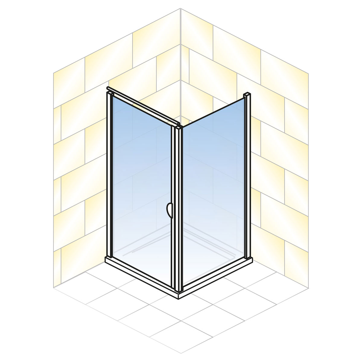 Schulte Drehtür Sunny inkl Seitenwand und Duschwanne 90 x 90 cm Bild 5