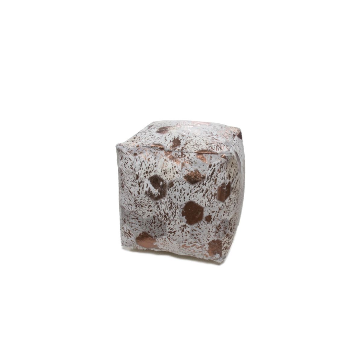 Pouf Hocker Spark 210 elfenbein chrom 45x45cm