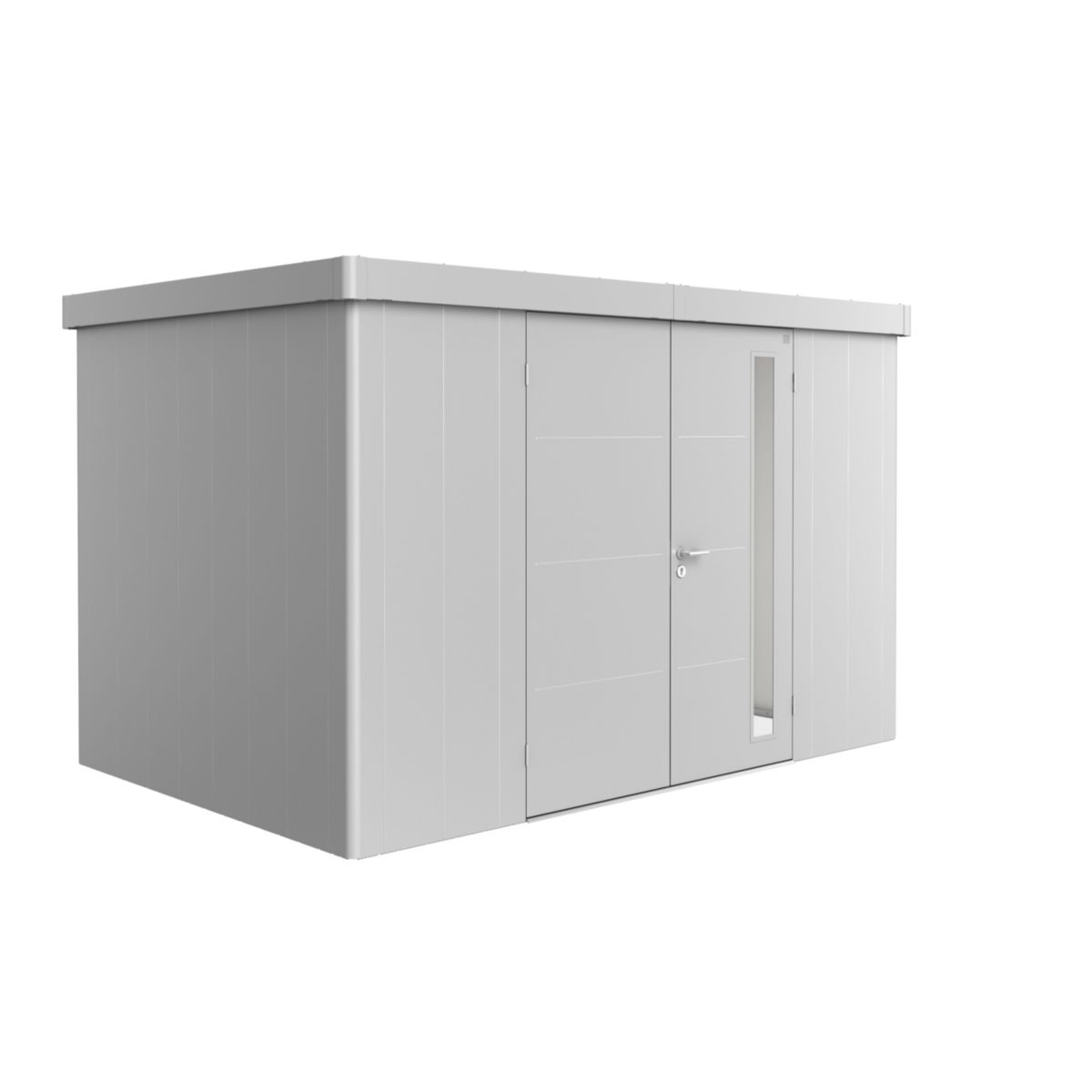 Biohort Gerätehaus Neo 2D Doppeltüre silber-metallic