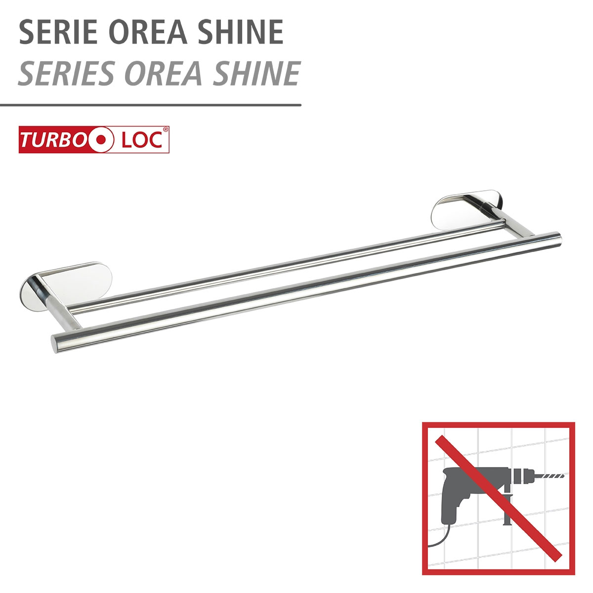 Wenko Turbo-Loc Badetuchstange Duo Orea Shine Bild 2
