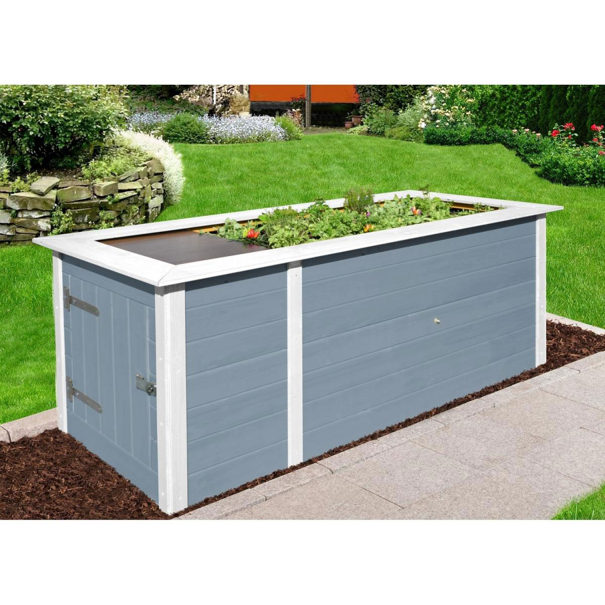 Weka Profi-Hochbeet 669 mit Abstellraum grau Bild 1