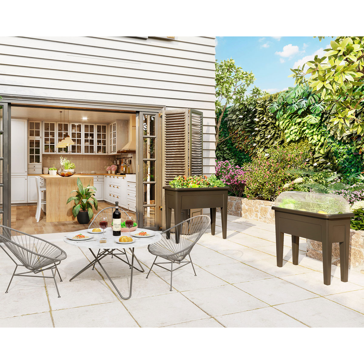 Hochbeet Venezia anthrazit 80 x 69 x 39 cm Bild 4