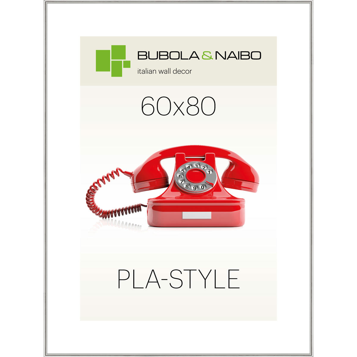 Kunststoffrahmen PLA01 60 x 80 cm Silber