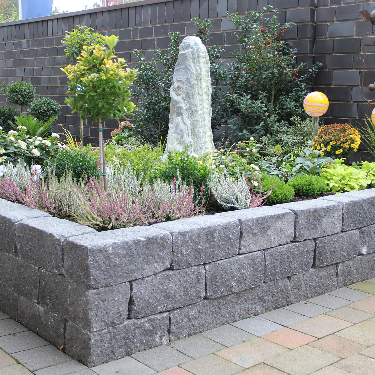 Diephaus  Mauerstein Cup-Kombi schwarz-grau 37,5 x 12,5 x 12,5 cm Bild 2