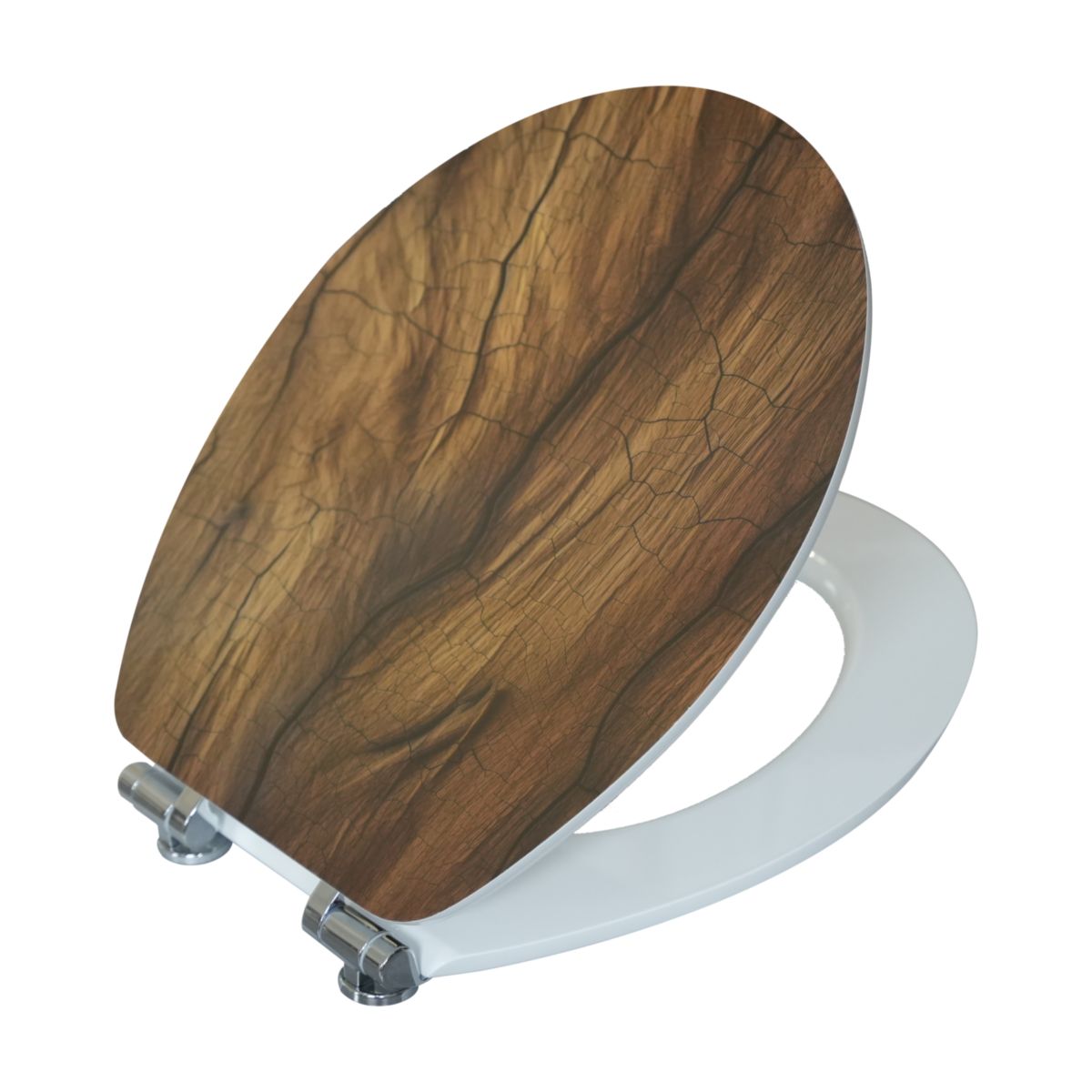 Valblue WC-Sitz Wood MDF-Holzkern Absenkautomatik Metallscharniere verchromt Bild 2