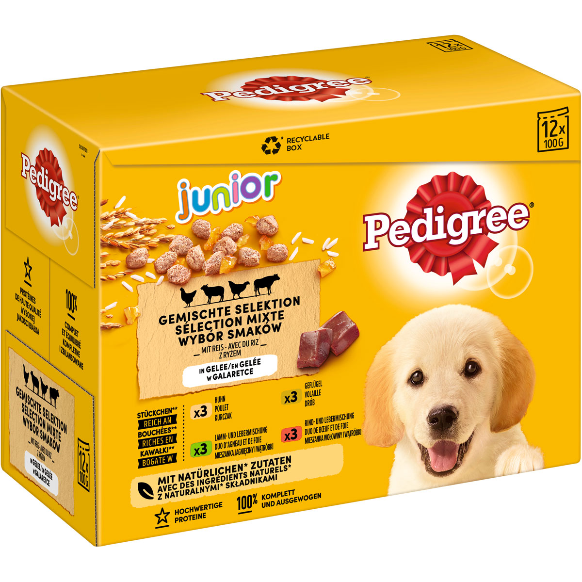 Pedigree Hundefutter MP Junior 4 Sorten 12 x 100 g Bild 1