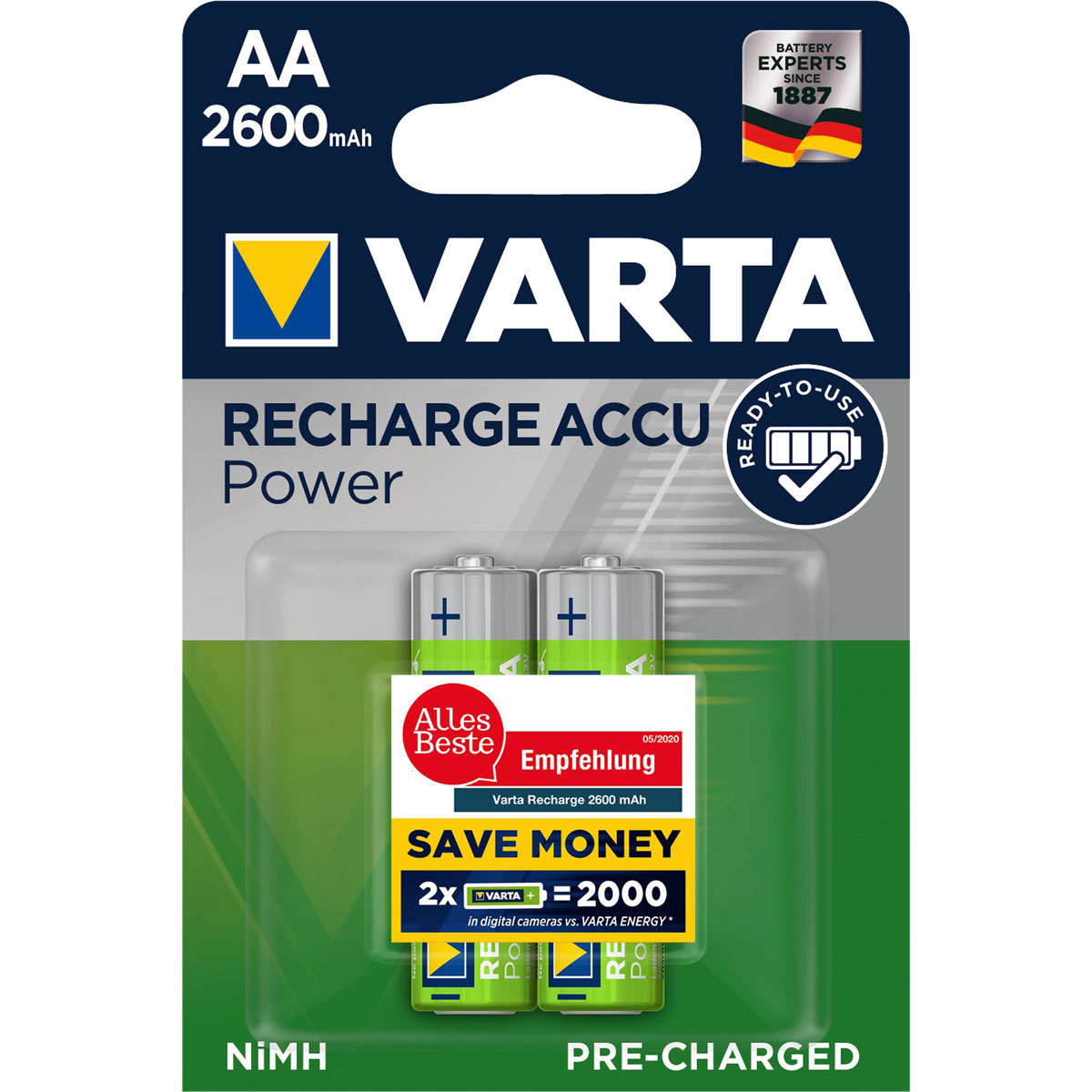 Varta AA-Batterien R2U 2600mAh 2 Stück