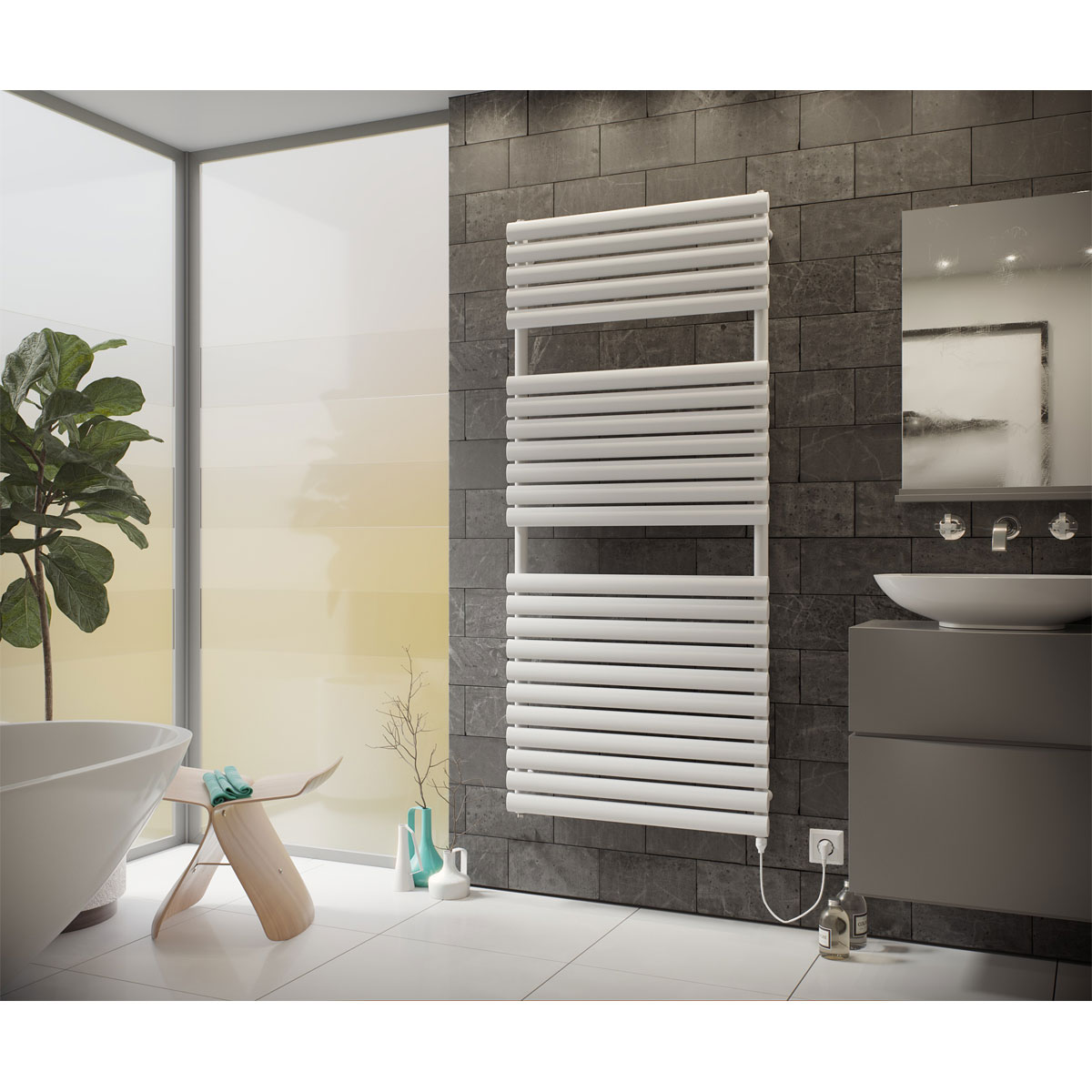 Ximax  Elektrischer Handtuchwärmer Nestor 1164 x 600 mm 600 Watt Typ 1 Weiß