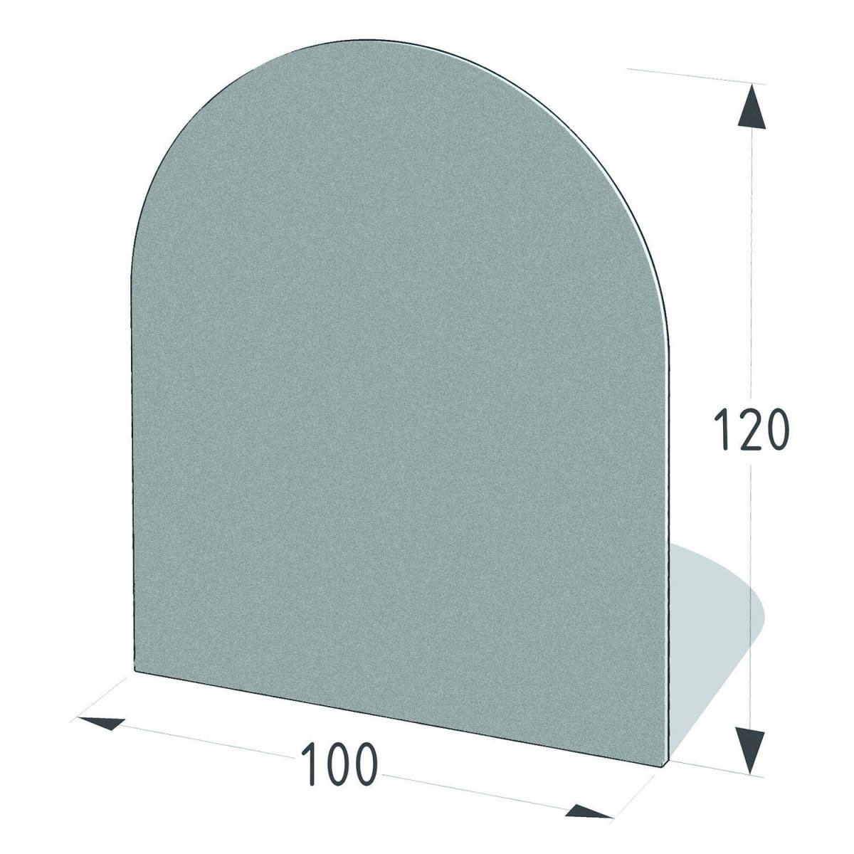 Metallbodenplatte Rundbogen 100 x 120 cm silber antik