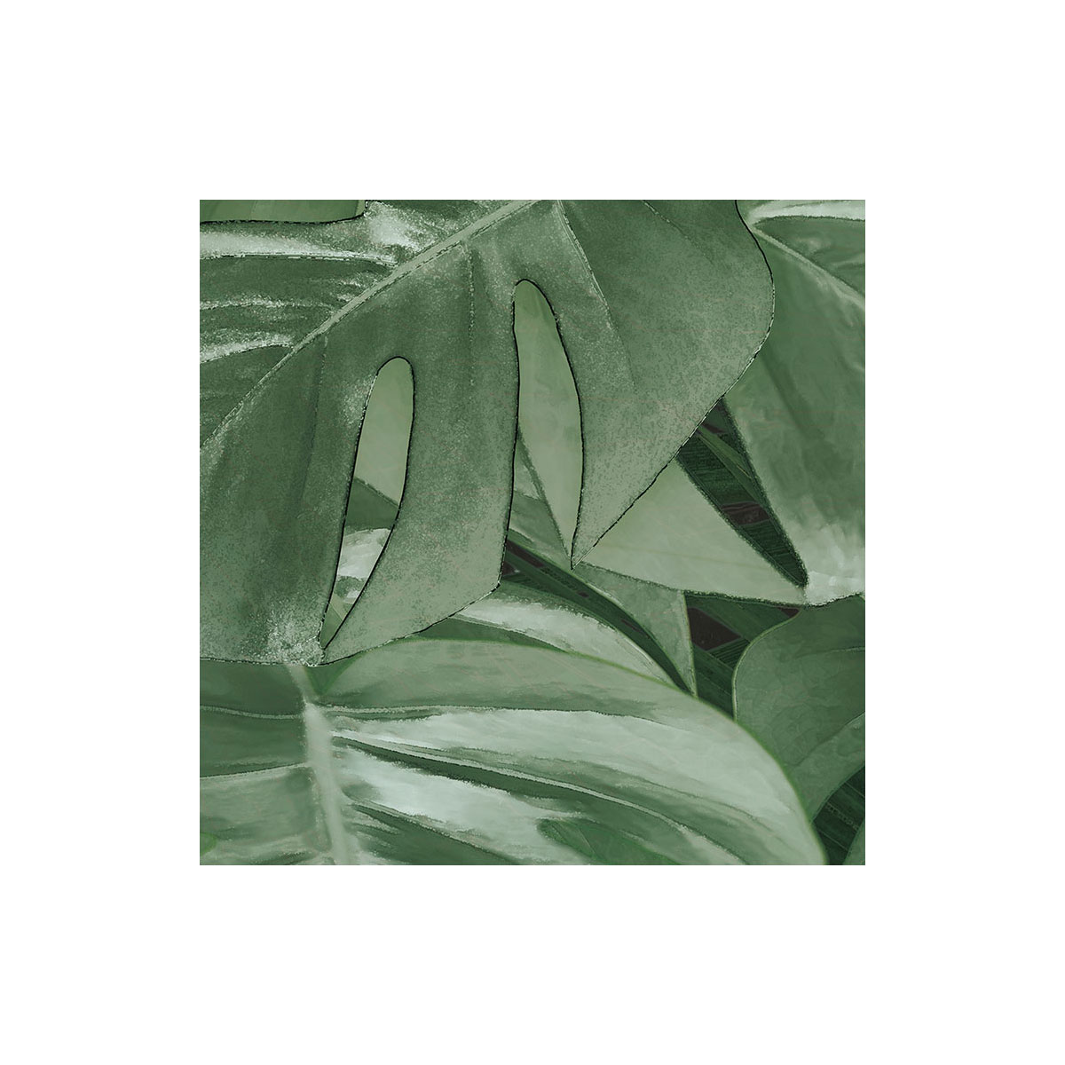 Komar  Selbstklebende Vlies Fototapete rund Novel Monstera Durchmesser 125 cm Bild 5