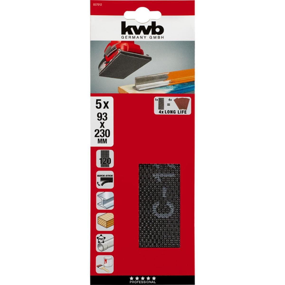 kwb  Gitterleinen für Schwingschleifer 93 x 230 mm P120 Bild 2