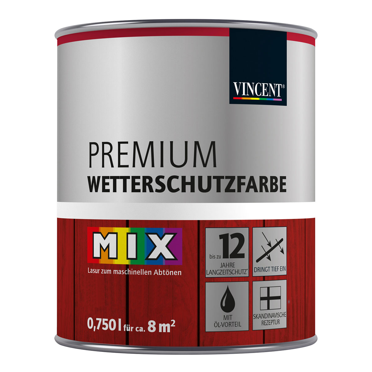 Vincent  Holzschutz Premium Wetterschutzfarbe MIX IT! 0,75 l Bild 1