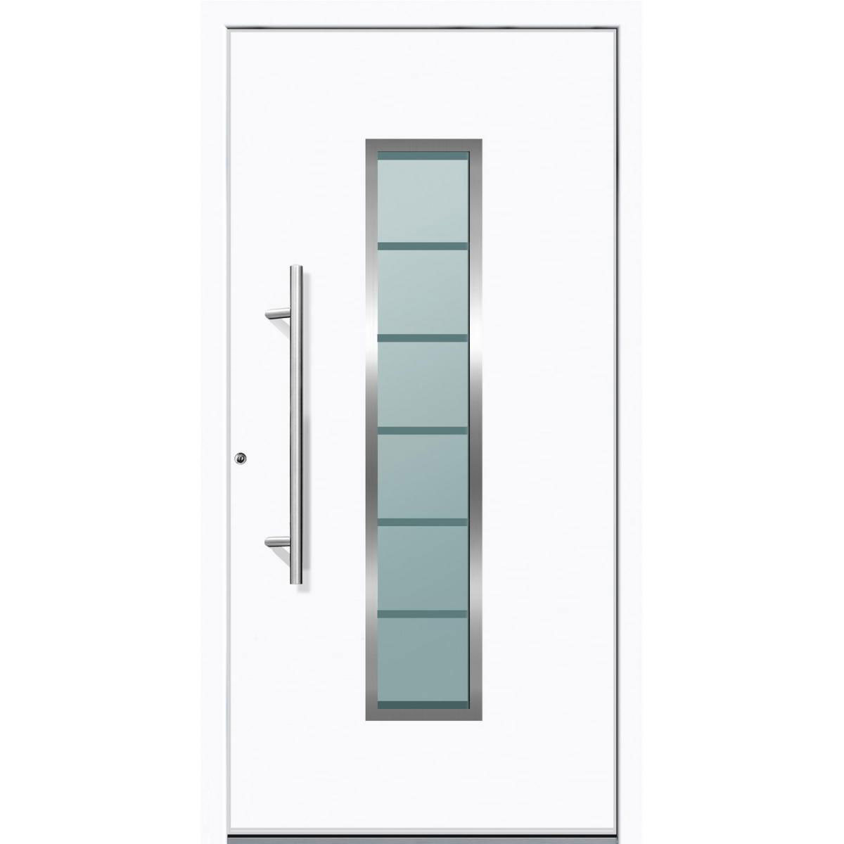 Aluminium Sicherheits-Haustür Bergamo Superior 60 mm weiß 110 x 210 cm Anschlag links inkl Griffset Bild 1