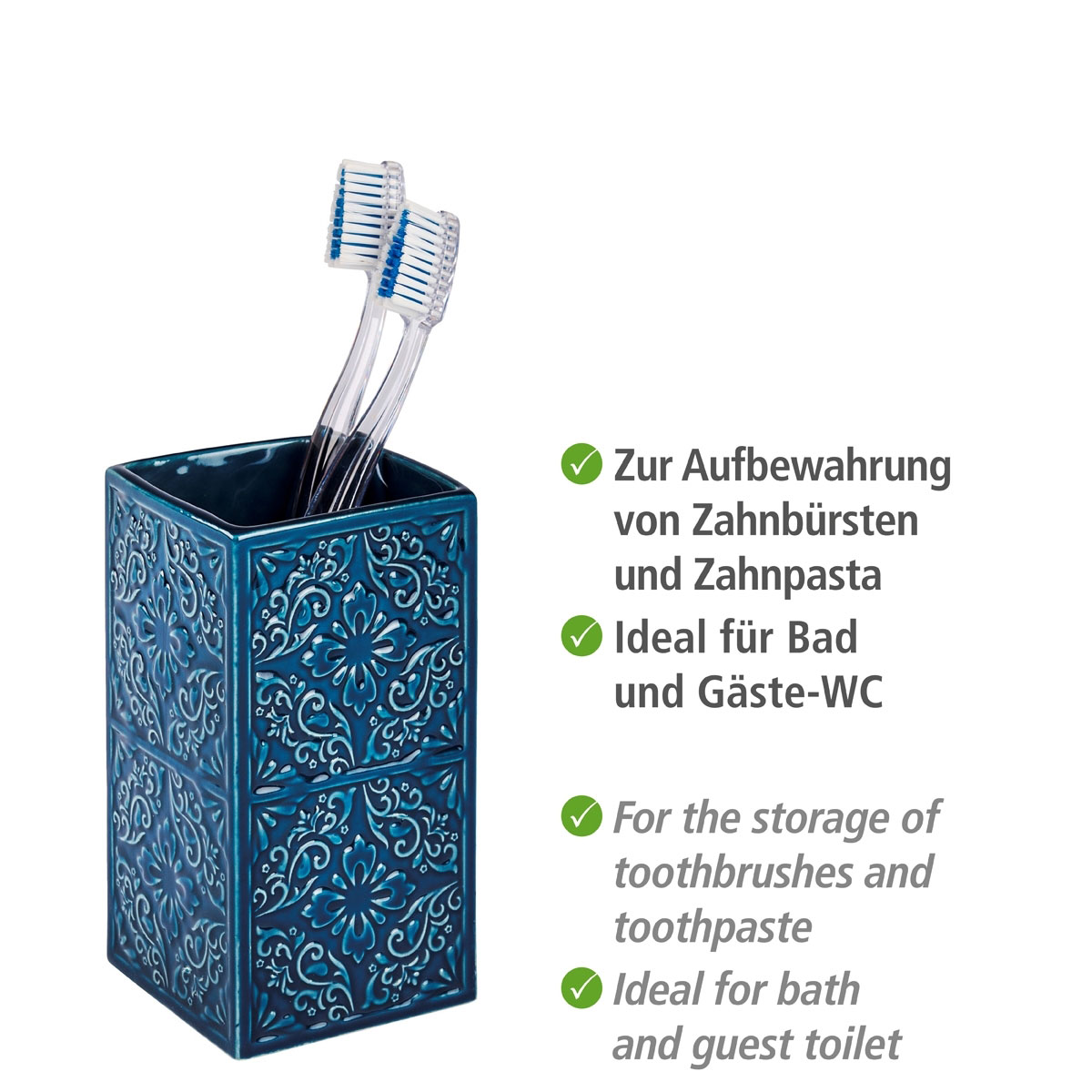 Wenko Zahnputzbecher Cordoba blau Bild 3