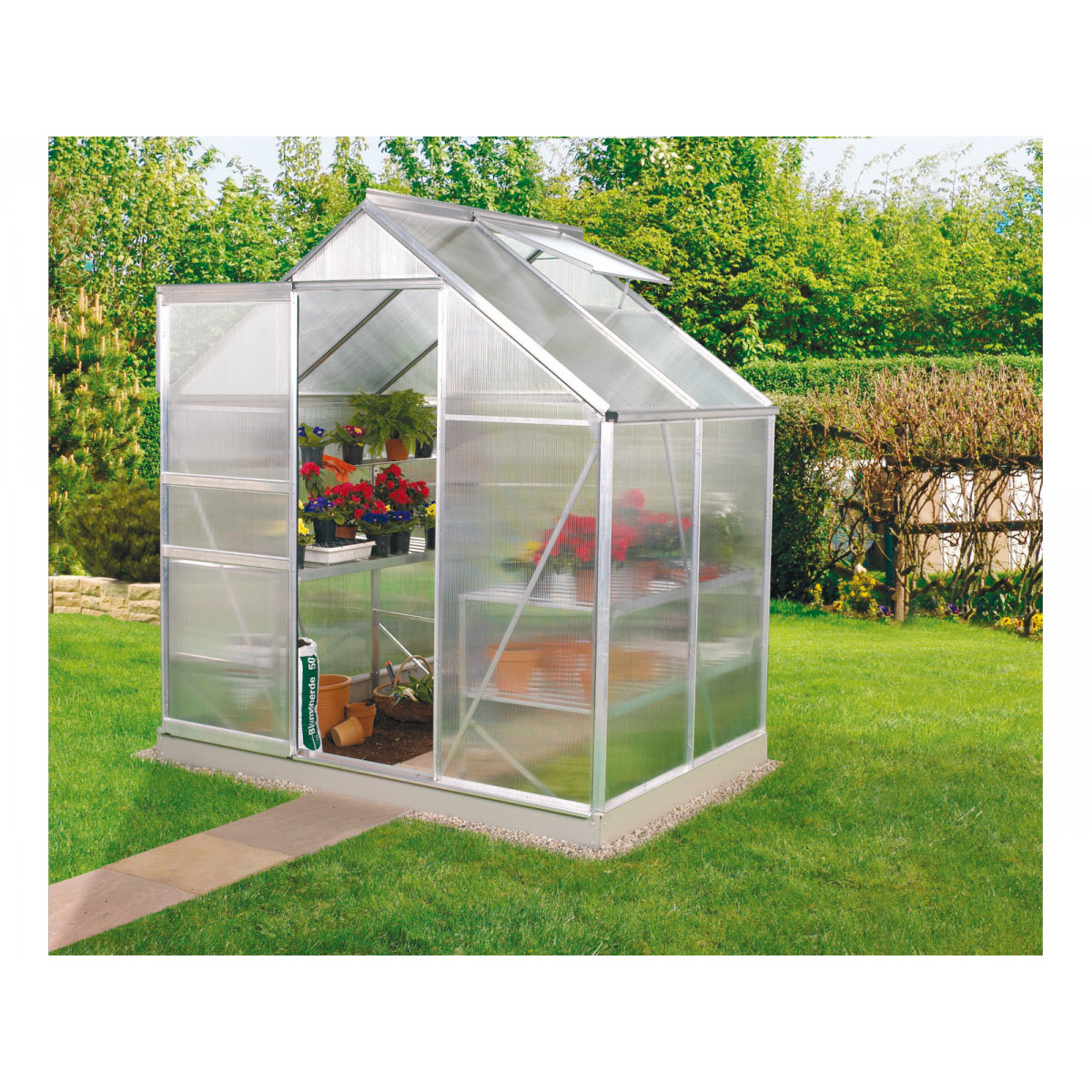 Vitavia Gewächshaus Venus 2500 2,55m² 4 mm Hohlkammerplatte silber