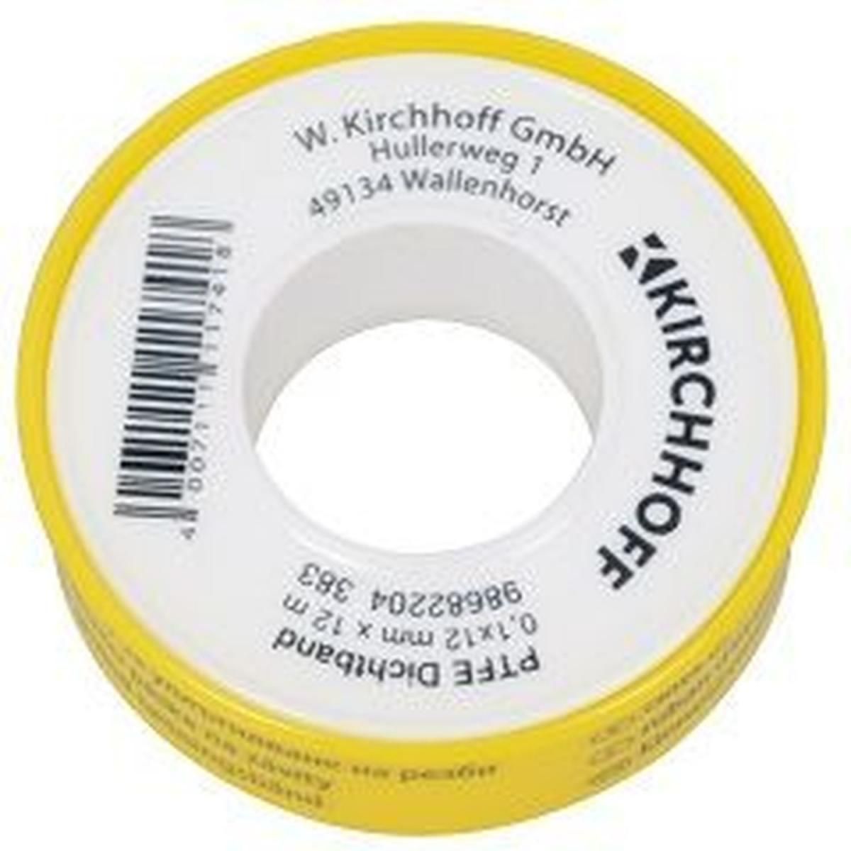 Kirchhoff Gewindedichtband PTFE 0,1 x 12 mm x 12 m
